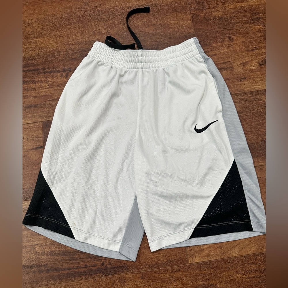 White, black and grey Nike shorts size large